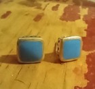 Turquoise Sterling Silver Posts Earrings 1/2" — photo 1