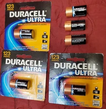 Lot of 6 123 Photo Duracell Ultra High-Power Lithium Battery CR123 3V DL123A 