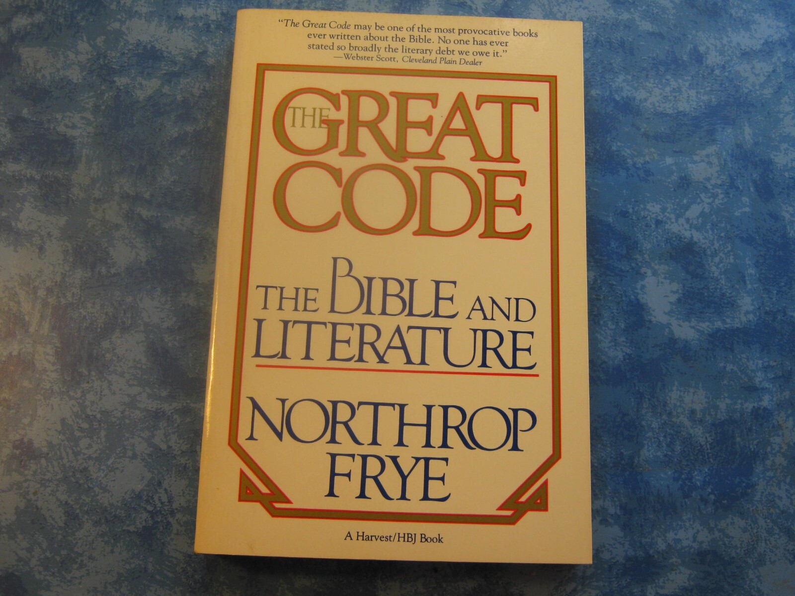 THE GREAT CODE The Bible and Literature NORTHROP FRYE SC 1982 VGC  9780156364805 | eBay