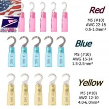 50/100pcs Heat Shrink Electrical Wire Connectors 10-22 Hook Crimp Terminals