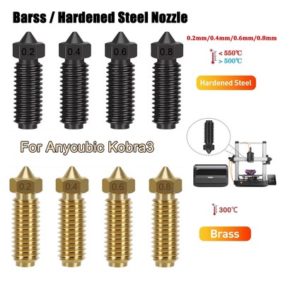 3D Printer Extruder Nozzles 0.2mm/0.4mm/0.6mm/0.8mm For Anycubic Kobra3 Parts