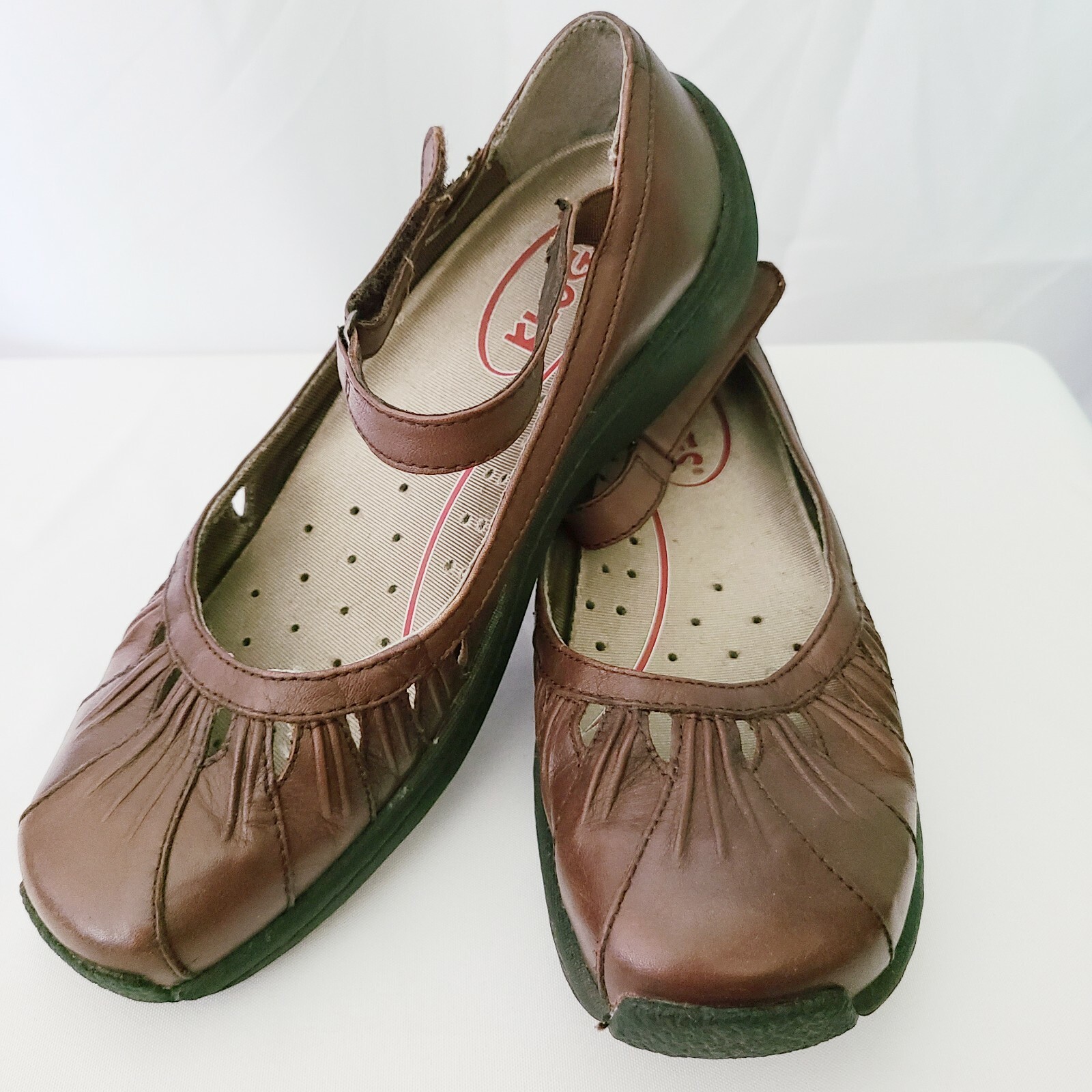 KLOGS Women's Shoes Brown Leather Mary Jane Cape May Ankle Strap Casual