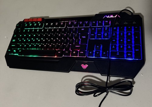 NEW AULA Gaming Keyboard Mouse Headset and Mousepad RGB LED Backlit Bundle Set - Picture 3 of 12