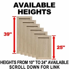 Unfinished Oak Shaker Cabinet Doors (25"H & Up)