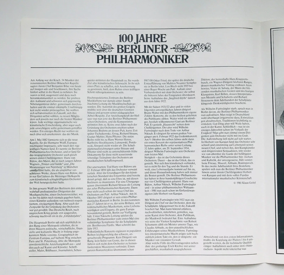 15 LP-Box 100 JAHRE BERLINER PHILHARMONIKER Schallplatten-Dokumentation (B223) - Bild 3 von 4