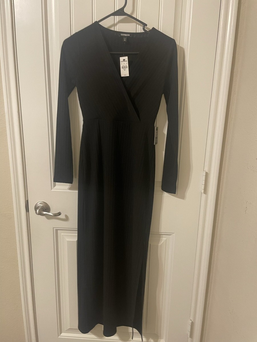 express ribbed dress Ribbed Mock Neck Sleeveless Midi Dress