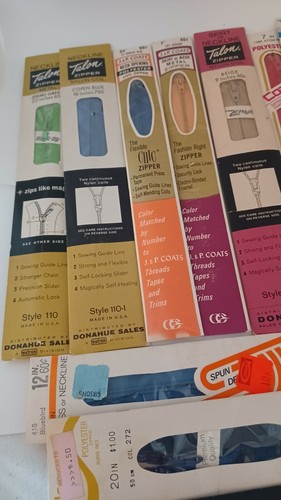 Lot 15 Vintage Metal Sewing Zippers Talon JP Coats & Talon Nylon Coil Spun Dee - Picture 6 of 9
