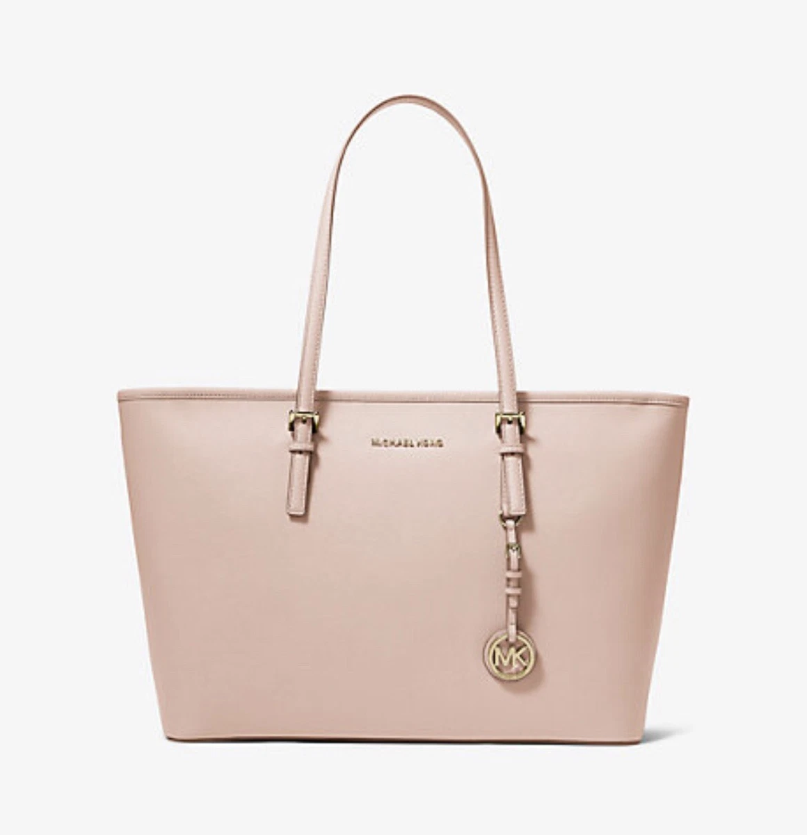 Michael Kors Jet Set Medium Saffiano Leather Top Zip Leather Bag Soft Pink BNWT