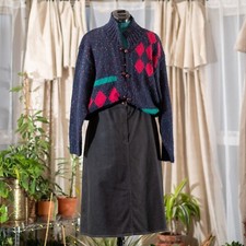 Vintage dark wash denim skirt
