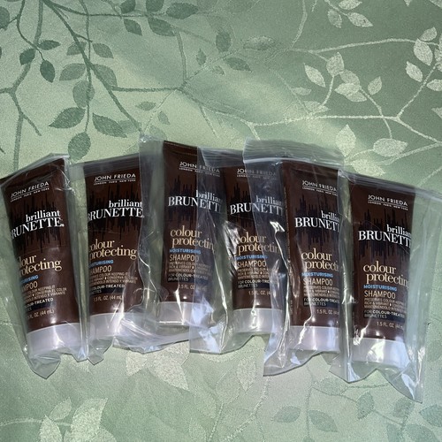Lot of 6 John Frieda Brilliant Brunette Colour Protecting Shampoo 1.5 oz Travel