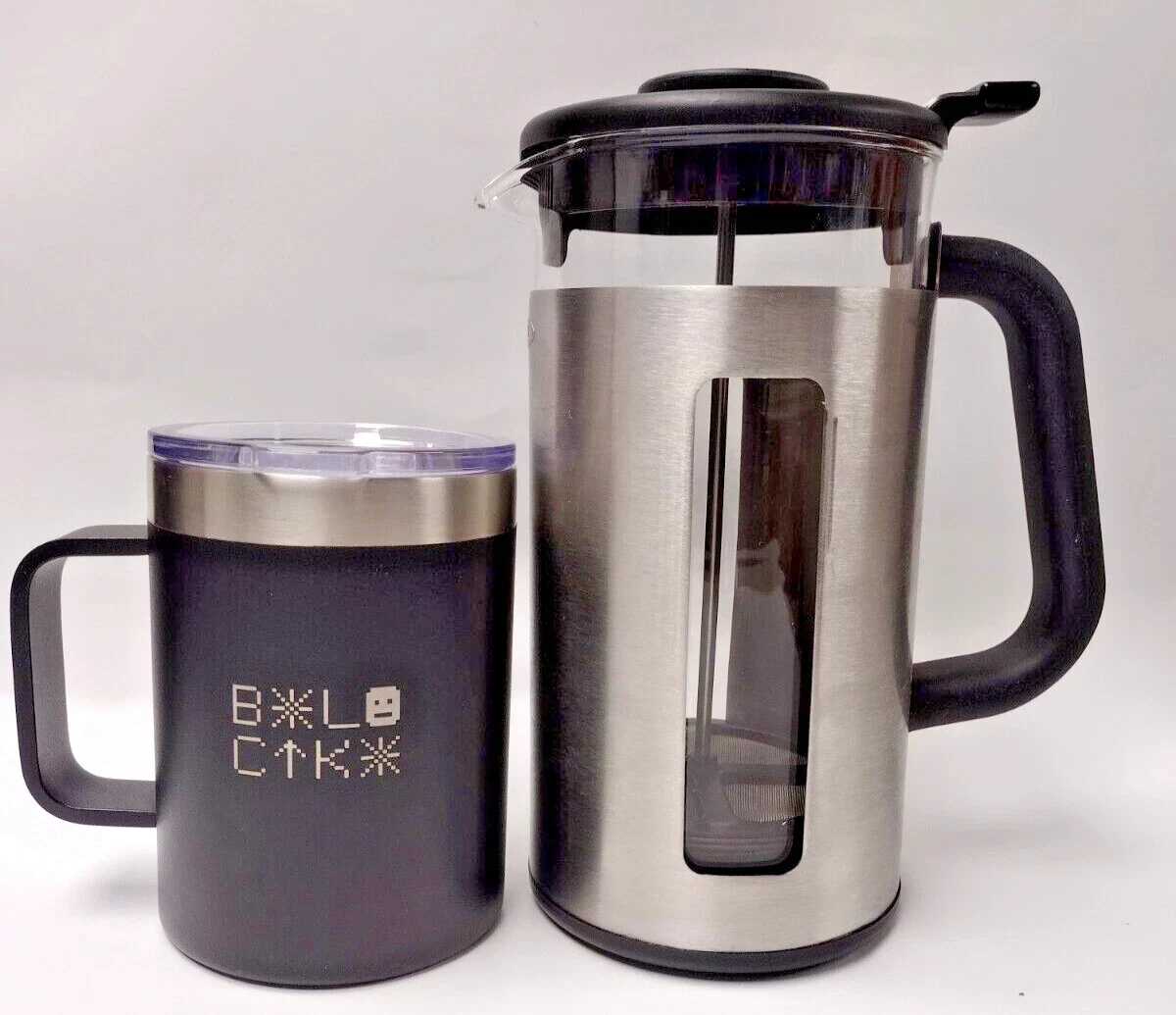 Combo OXO French Press 4 CUP /12oz Cup Coffee Maker Stainless Steel Glass