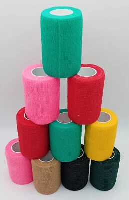 Vet Wrap Self-Adherent 7.5cm x 5m - Mixed Colors - Pack of 10 Rolls