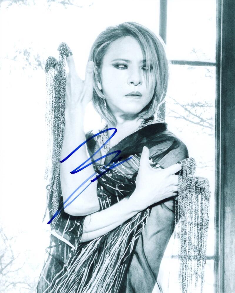 Yoshiki Hayashi Signed Autograph 8x10 Photo - X Japan Star Blue