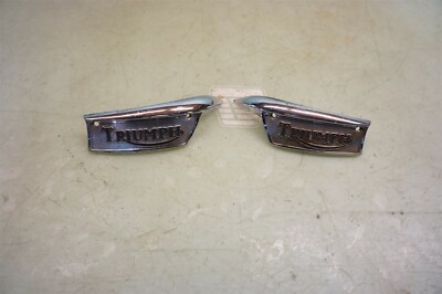 TRIUMPH クロームエンブレム 左右セット　tr6タンク用 Triumph T120 TR6 T140 Bonneville Chrome Fuel Gas Tank Badges Pair