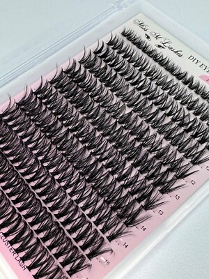 240 Stück Cluster Lashes einzelne D Curl Falsche Wimpern Extensions 9-16 mm gemischt