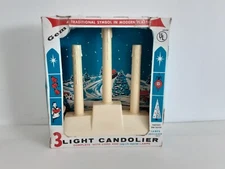 Vintage Gem 3 Light Candolier Electric Window Candles Works 
