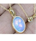 <!--F#f_0-->Sterling Silver Gold Plated Genuine Ethiopian Opal Gemstone Pendant gift Jewelry<!--F/-->