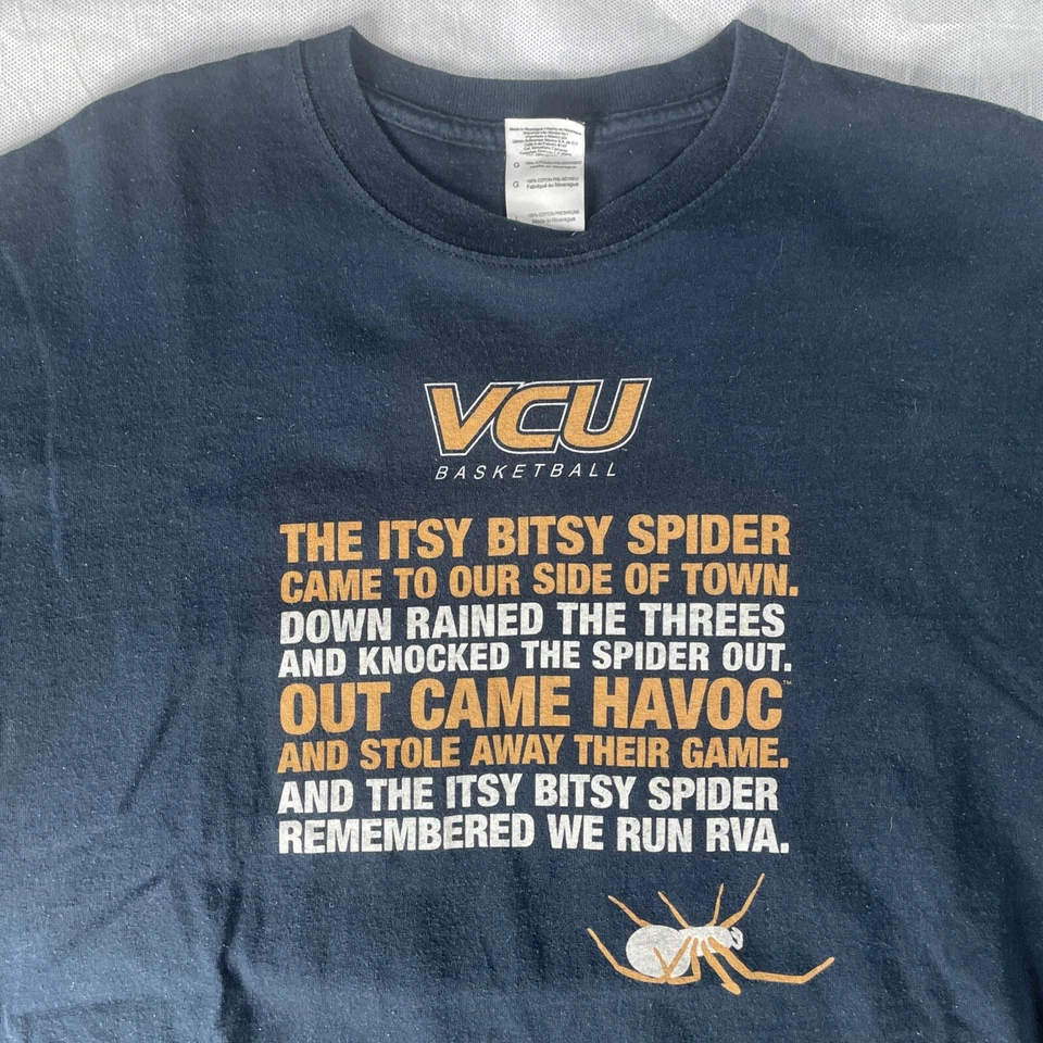 VCU Rams vs Itsy Bitsy Spider HAVOC Gildan Short Sleeve TShirt Men's Large Black - Image 2 of 4