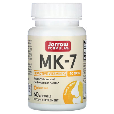 Jarrow Formulas Most Bioactive Form of Vitamin K2 MK-7 90 MCG 60 Softgels