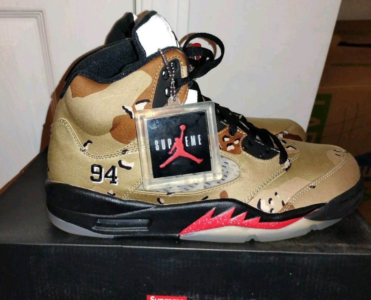 Size 10 - Nike Supreme x Air Jordan 5 Retro Desert Camo Size 10 - Nike Supreme x Air Jordan 5 Retro Desert Camo