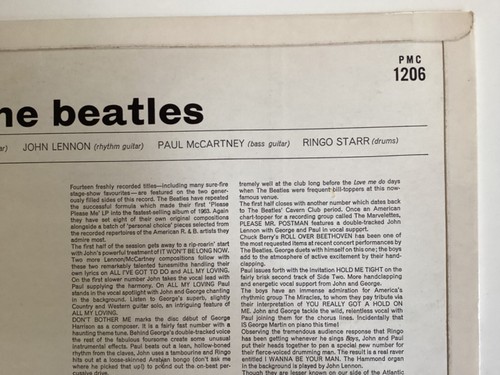 THE BEATLES WITH THE VINYL LP MONO PARLOPHON PMC 1206 7N DRÜCKUNG IN DER NÄHE NEUWERTIG 2 - Bild 13 von 18