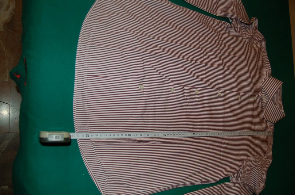 Boss - Camicia uomo, bianco riga rosso e blu, 100 cotone, tg 15.5, usata - Immagine 4 di 4