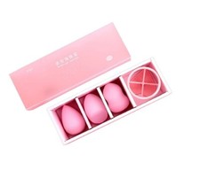 3  Pack Makeup Sponge Set w Holder   Foundation Blender Puffs for Flawless Finish