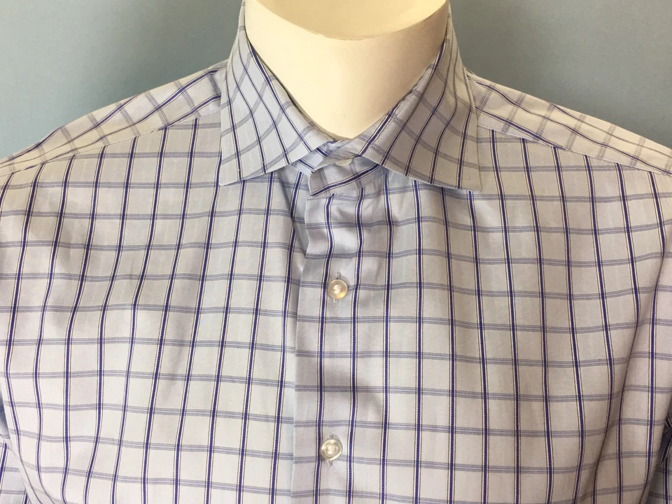 Hombre Zanella Italia Periwinkle Grande con Cuadros Rejilla Grande Azul L Foto 2 de 4