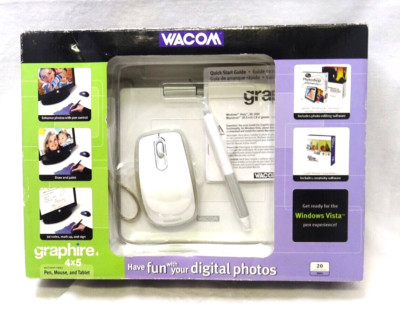 WACOM GRAPHIRE USB TABLET MOUSE PEN HOLDER 4X5 DIGITAL PHOTO EDIT FUN 