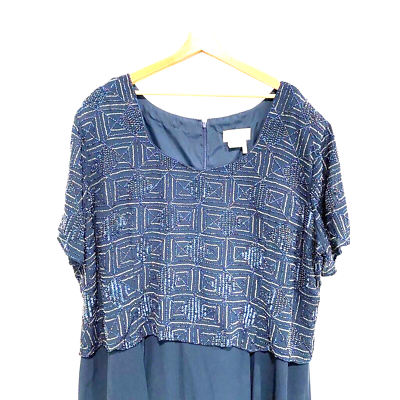 Night Scene - Sequin top mother of bride formal Navy long dress women's size 6X | eBay Night Scene - Sequin top mother of bride formal Navy long dress women's size 6X | eBay