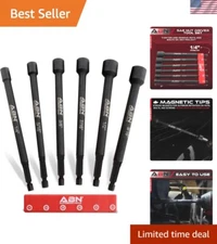 Durable 6-Inch Nut Driver Tool Set - 6pc Magnetic Tip Sockets for Precision Work