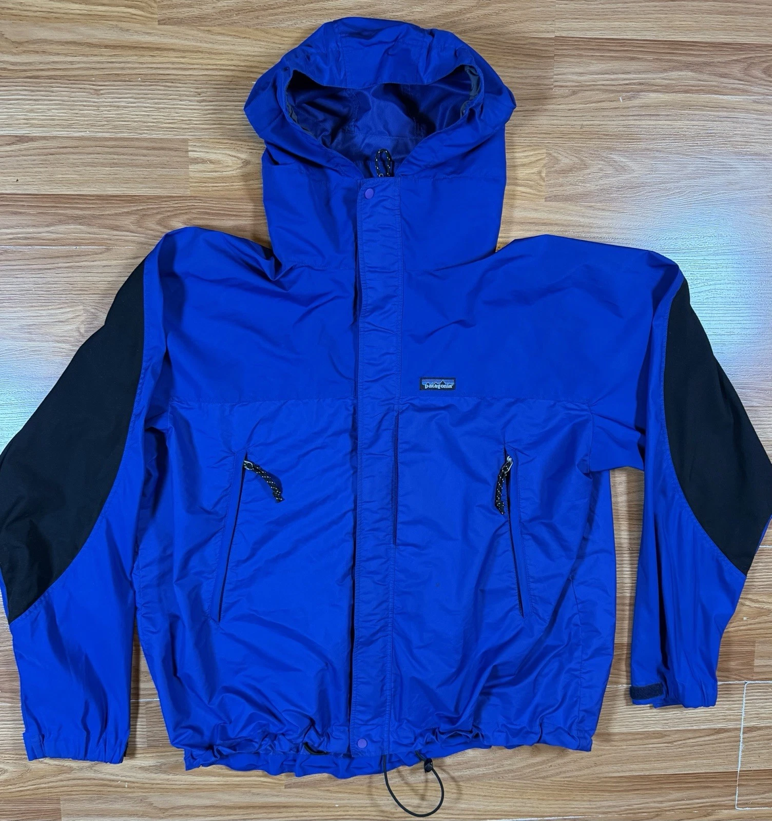 Vintage PATAGONIA blue shell jacket XL 90s gorpcore windbreaker packable hiking