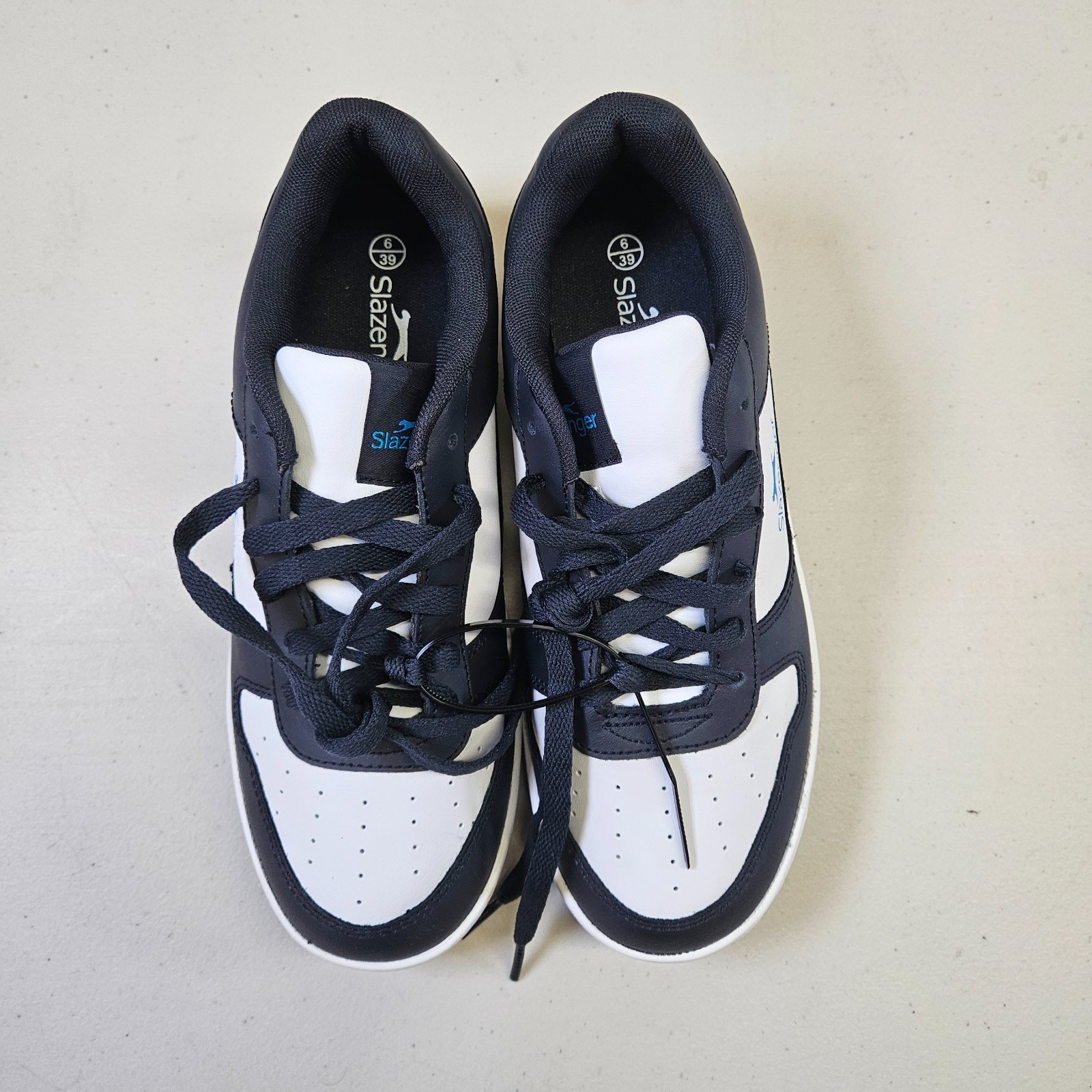 Slazenger Tower Lo 44 Trainers Navy White UK 6 EU 39 Lace Up Sneakers image 2