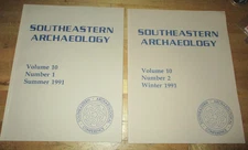 1991 Southeastern Archaeology 2-Issue Set