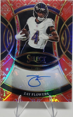 Select 2025 Zay Flowers Lucky Envelope Auto JERSEY NUMBER!! 4/8