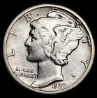 1927 Mercury Dime VF+ Free USA Shipping 10c Silver