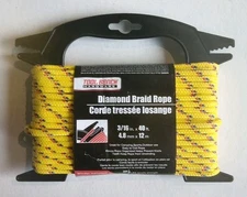 Tool Bench Diamond Braid Rope 40 feet- yellow with Rope Handle, Boating, Outdoor