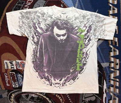 00s the dark knight JOKER tシャツ XL Vintage Dark Knight The Joker Shirt All Over Print Men's XL White