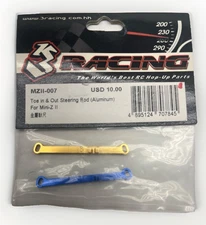 3 Racing MZII-007 Toe In & Out Steering Rod Aluminum For Mini-Z II