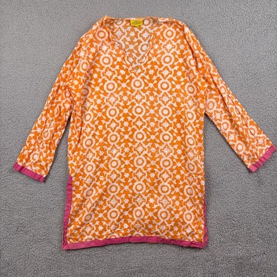 Roberta Roller Rabbit Top Womens Small Shirt Blouse Long Sleeve Tunic Freymann