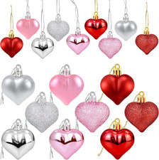 36-Piece Heart Shaped Ornaments Set for Valentine's Day and Christmas Decor