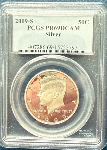 PR69 DCAM 2009-S Silver Kennedy Half Dollar PCGS Blue label - 90% SILVER