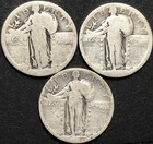 New Listing3 pc StAnding Liberty Silver 25 Cent Quarter Coin Lot Dateless 1917 - 1930 P D S