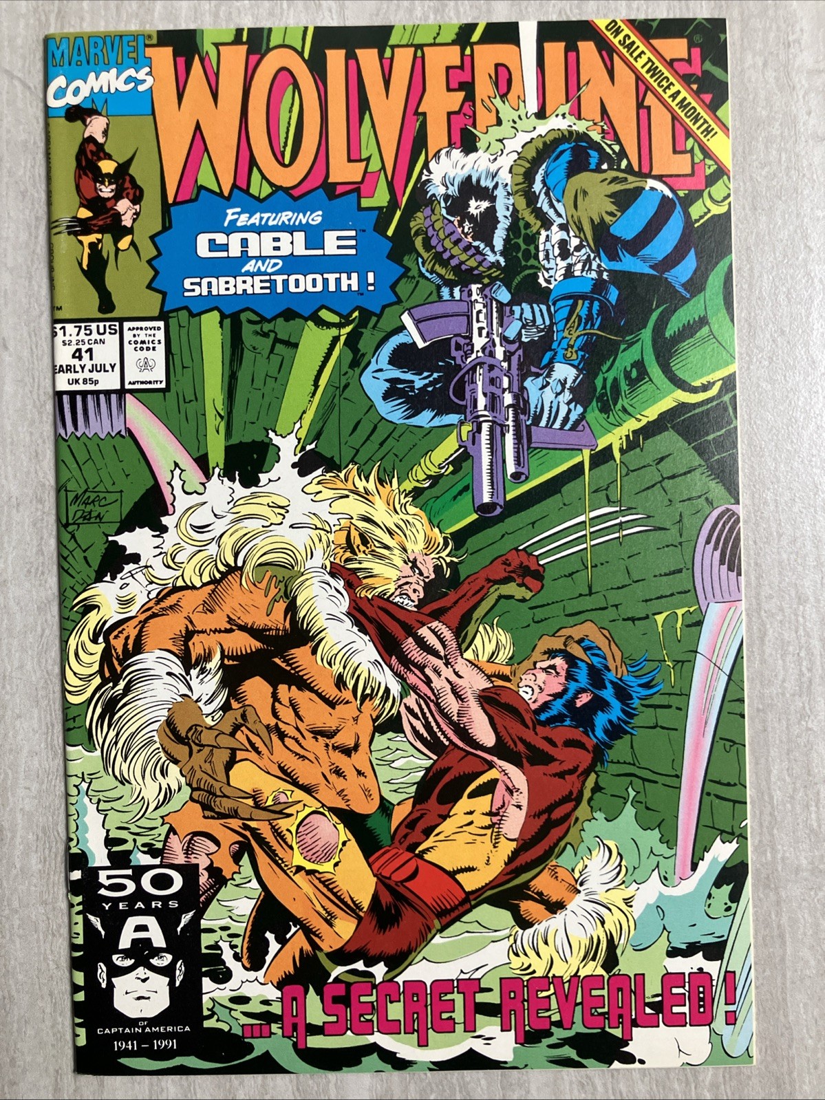 Wolverine #41 (Marvel Comics 1991) Sabretooth, Cable