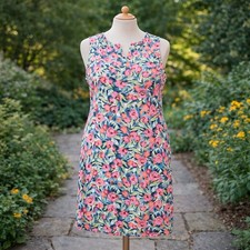 Talbots Dress Sz 16 Multicolored Floral Print Sleeveless Spring Easter NWT