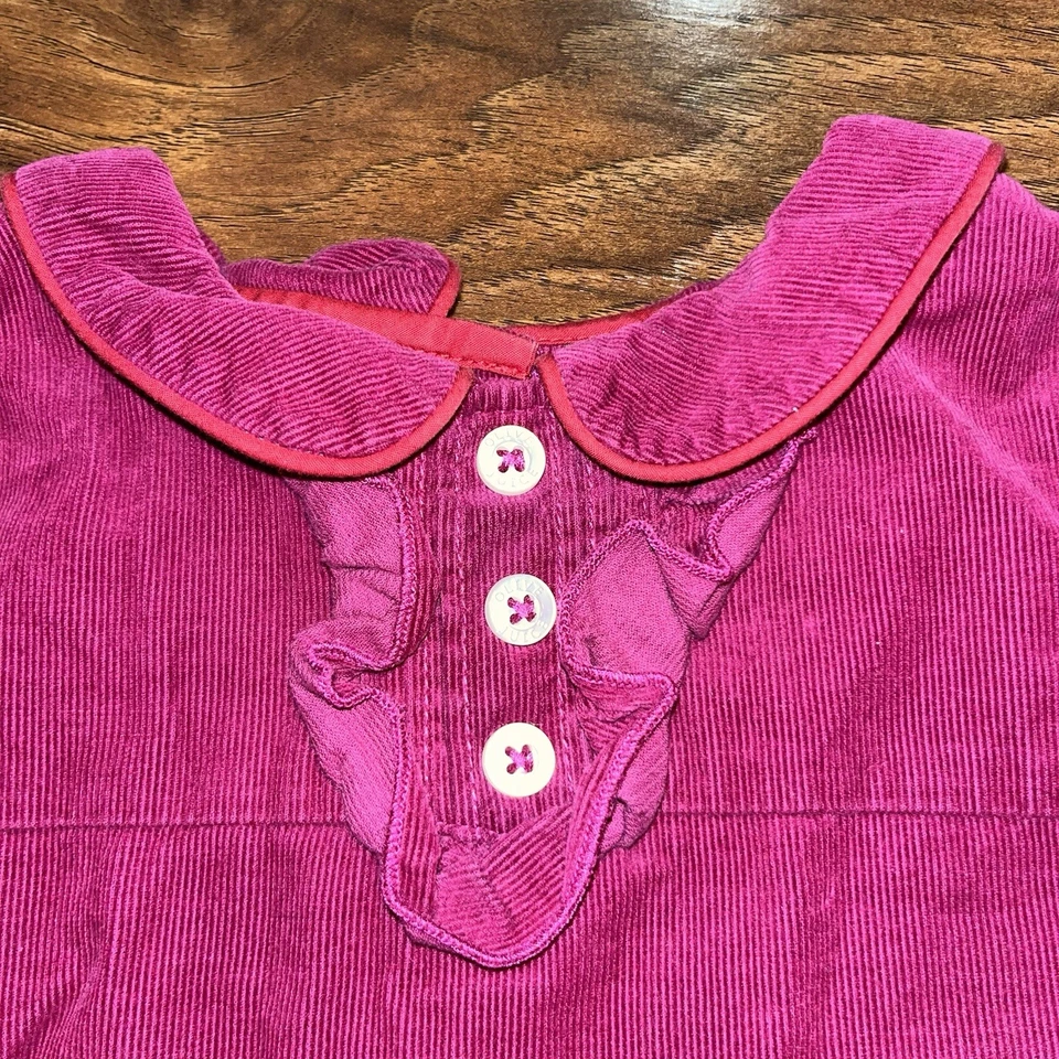 Vestido de pana con botones en la espalda 2T con jugo de oliva para niñas  Foto 2 de 4