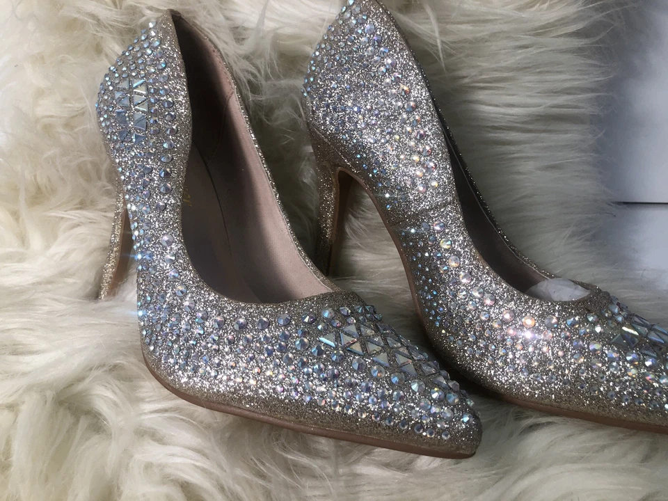 Forever-Women Event 94 Champagn Brillo Stilettoes BOMBA NUEVA TALLA 10 Foto 3 de 4