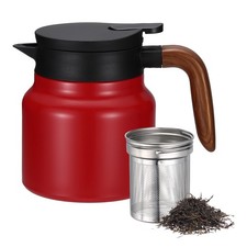 800ml Coffee Carafes Insulated, Tea Thermo with Infuser, Red Wood Grain