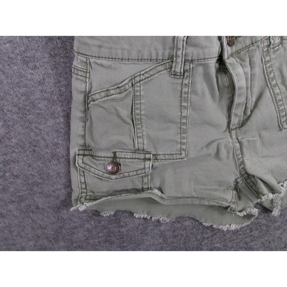 Шорты женские Mudd Cut Off 5 оливково-зеленые состаренные байкерские Daisy Duke Booty - Изображение 3 из 4