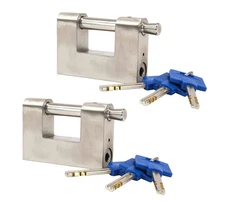 (2 Pack) Container Padlock for Shipping Containers - Stainless Steel 304, Sto...